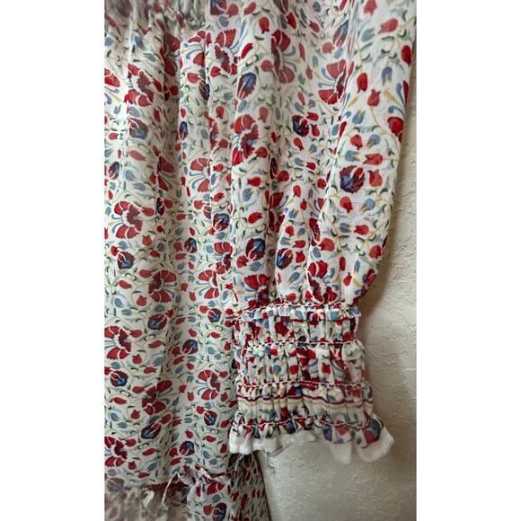 Max Studio Georgette Dress Smocked Mini XS V-Neck Tiered Skirt Like New Lined - Picture 6 of 10